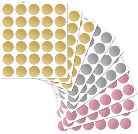 AOZUO 270 pegatinas redondas para rascar de 2,5 cm, pegatinas para rascar y rascar para hacer tarjetas de rascar para manualidades, tarjetas de cumpleaños, sorpresas de cumpleaños, calendario de