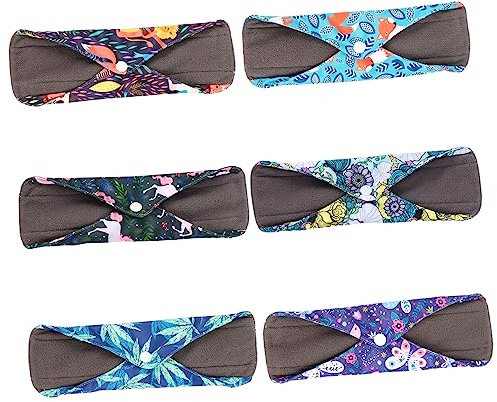 KOMBIUDA 6stücke Wiederverwendbare Saugfähige Stoffbinden Bambuskohle Für Menstruation Für Sport Und Alltag