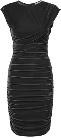 ONLY Velvet Dress Onlfermo Robe midi en Velours WVN, Noir, XL Femmes
