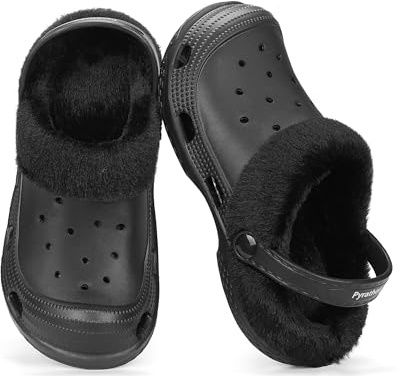 Pyrathon Womens Clogs Fur Lined Winter Fuzzy Slippers 4-7UK