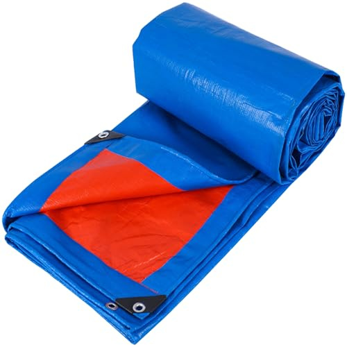 Lona Impermeable Exterior 2.9 x 5.9 m Lona Suelo Piscina 160 G M², Resistente a Los Rayos UV Resistente Al Polvo Multiusos Duradera para Jardín, Piscina y Remolque, Azul