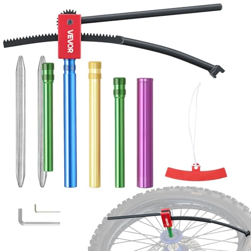 VEVOR Set Attrezzi per Cambio Gomme per Moto Fuoristrada, Kit Utensili per Smontagomme Manuale con Adattatori per Assali da 15-25 mm 2 Leve per Pneumatici Compatibile per Ruote da 406-533 mm