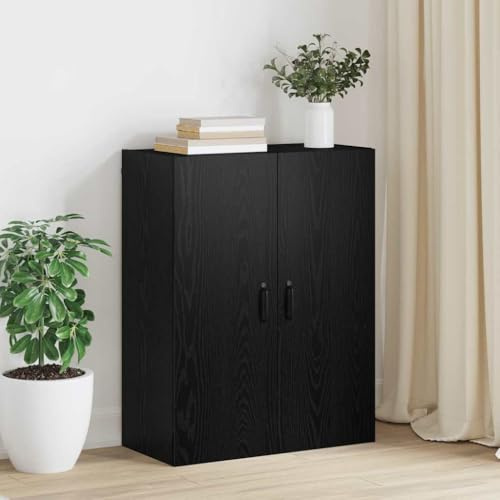 Mokuyary Armadio da parete nero effetto rovere, 69,5 x 34 x 90 cm, armadietto da cucina, armadietto medico, armadio per bagno, cucina e corridoio