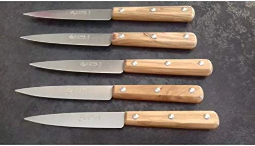 lot de 6 couteaux LA FOURMI bois d' OLIVIER LAMES 10 CM REF 1003129871110