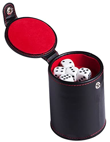 Niktule Copa Dados | Copa Cuero sólido Farkle | La Taza Dados Cuero con Compartimento Almacenamiento Reduce el Ruido para los Juegos Dados Fiesta Yahtzee Farkle Bar