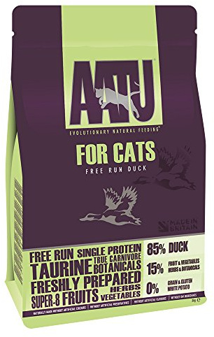 AATU 85/15 Complete Dry Cat Food, Duck 3kg - High Protein, Grain Free Recipe, No Artificial Ingredients