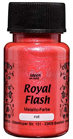 Ideen mit Herz Royal Flash, Acryl-Farbe, metallic, mit feinsten Glitzerpartikeln, 50 ml (rot)