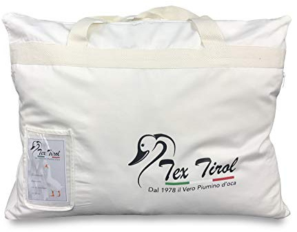 Tex family - Piumone Invernale Piuma d'Oca | Indice Calore 4 | Trapuntatura Cassettoni Chiusi | Include Busta Cotone | Piumino, Bianco, 1 Piazza CM 155X200, Cotone