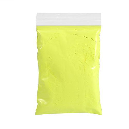 Fluoreszierende Pulver, Im Dunkeln leuchtendes Farbpulver Pigmente professionell phosphoreszierend phosphoreszierend und ungiftig, Epoxidharz Leuchtpulver Mica Pulver(Gelb)