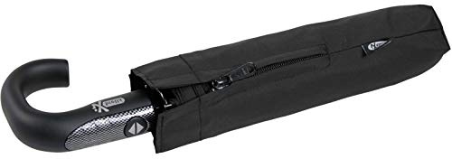 iX-brella Paraguas de bolsillo para hombre, apertura y cierre automático, mango redondo