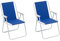 Baroni Home Klappstuhl für Meer, Strand oder Camping, Faltstuhl aus Leinwand, Outdoor-Stuhl mit bunten Armlehnen, Blau, 52x44x76 cm (2 Stücke)