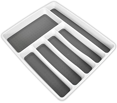 Portaposate da Cassetto, Porta Posate Cucina Cassetto, Inserti per Cassetti Cucina 6 Scomparti, Organizzatore per Cassetti per Accessori da Cucina Utensili Coltello Cucchiaio Forchetta