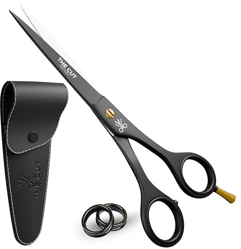 The Cut Factory Professionelle Haarschere, 16,5 cm, kohlenstoffreiches 420er-Edelstahl, Haarschneideschere, ultra-scharfe Friseurschere für Salon und Zuhause, ergonomisch für Männer, Frauen, Kinder