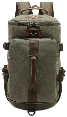DORRISO Mode män ryggsäck resa laptop ryggsäck skola stor ryggsäck college ryggsäck passar 15 tum laptop väska vandring affärer vardaglig semester canvas dagväska, gRÖN, L, Ryggsäck