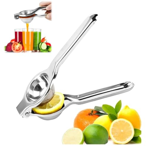 Presse-citron manuel en acier inoxydable - Presse-agrumes manuel - Presse à citron vert - Anti-corrosion - Passe au lave-vaisselle (1 pièce)