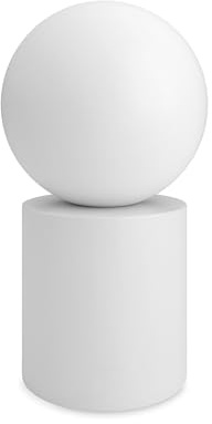 EXO lighting - Lámpara de mesa GEOMETRICAL, (H.32 cm), madera, blanco, esfera opal ø18, 1,5 mts, G9, 5W, IP30 - Ilumina dormidorios, salas de estar, estudios