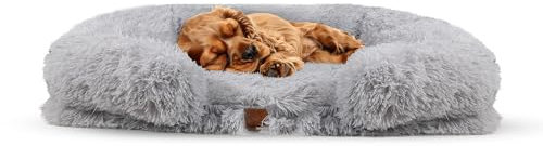 Hundino Hundebett orthopädisches und wasserdichtes Bett für Hunde – Hundebett 80 x 55 x 15 cm – abnehmbares und waschbares Hundebett, Grau, M