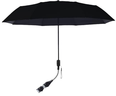 Iouyjiu Paraguas para cochecito, sombrilla plegable ajustable de 360 grados, resistente a los rayos UV, protección solar para bebé, exterior, playa, viajes, silla de ruedas, equipo de excursión para
