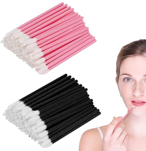 Lip Wands, 400 Pcs Lip Applicators Disposable for Lipstick Applicators Makeup Brushes Lip Gloss Applicator Wands Beauty Tool Kits (Black*200, Pink*200)