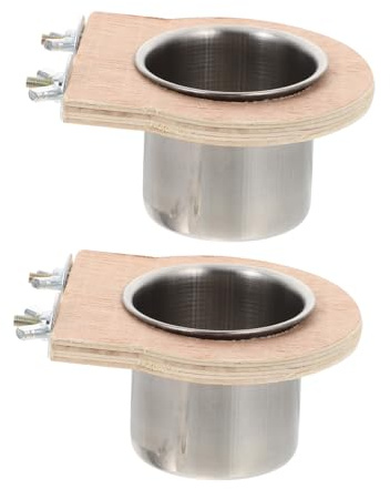 TOYANDONA Lot de 2 Bols en Acier Inoxydable Suspendus pour Perroquets et Oiseaux, Gamelles Solide, Faciles à Accrocher, Accessoires D’Alimentation pour Cages D’Oiseaux