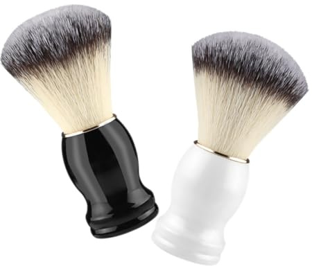 iplusmile Juego de 2 Brochas de Afeitar para Hombre Cepillo para Limpieza Facial y Bigote Accesorios de Afeitado Portátiles Negro y Ideales para Cuidado Personal y Viajes