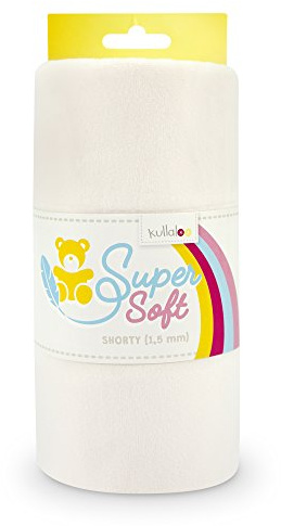 kullaloo Plüsch Stoff SuperSoft SHORTY in vielen Farben - 1,5mm Florlänge, EN 71-3 & EN 71-9 Zertifiziert (weiß)