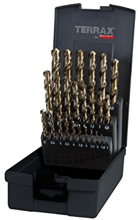 RUKO Spiralbohrer Satz 25 tlg 1–13 mm A215215RO HSS-Co5 Metallbohrer DIN 338 Typ N für Stahl Edelstahl NE-Metalle