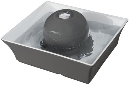 PetSafe Drinkwell Ceramic Pet Water Fountain - Quiet Automatic 70oz Dispenser for Cats & Dogs with Filters - Dishwasher Safe Square Design