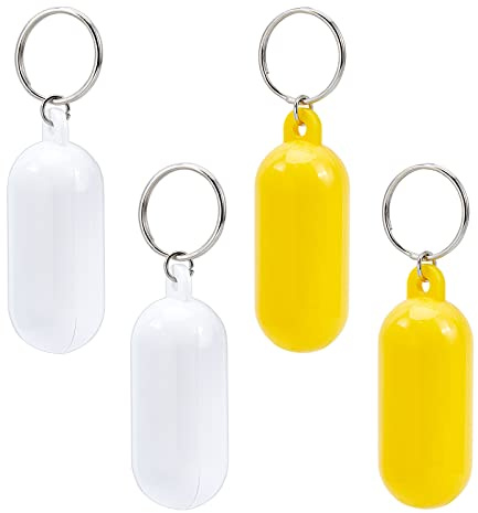 NBEADS 4 Pcs Mousse Flottante Clé Keychain en Plastique, Environ 9 cm Porte-Clés Flottant en Forme de Pilule Porte-Clés Flottant pour la Navigation de Pêche, la Voile et les Sports de Plein Air