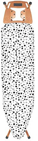 Beldray LA089236GRY1EU7 Folding Ironing Board - Iron Rest With Hanger Storage, Adjustable Height, Non-Slip Plastic Feet, Collapsible Ironing Table, 122 x 38cm, Polka Dot Cover, Copper Edition