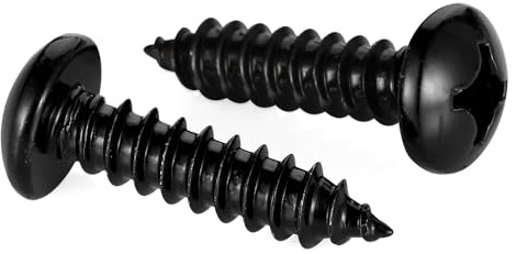 Mellewell #10 x 1 Pan Head Self Tapping Screw, Pan Head Sheet Metal Screws Wood Screws, Black Finish Stainless Steel 304 (18-8), 100 Pack