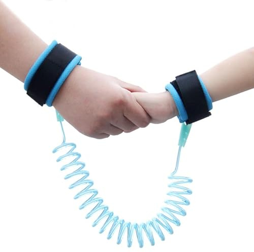 Voarge Baby Anti-verloren Gürtel, 2,5 M Anti-Verlorene Handgelenk Gürtel Leine für Kinder,360 ° Drehbar Elastisches Drahtseil Sicherheitsleine für Baby und Kleinkind (Blau)