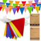 Bannière de fanions imperméable réutilisable de qualité supérieure - 66 Pieds 56 pièces Fanions Bannière de fanions Multicolores pour décoration de fête d'anniversaire de Jardin en Plein air