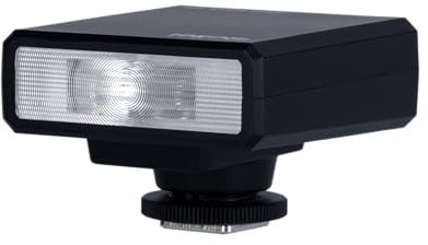 Rollei Mini Flash 12s - Flash Compatible con Todos los Modelos de cámara, Potencia de 10 vatios, número guía 12, Modo automático y Manual, ultracompacto y Ligero, Disparo de 110 Flash