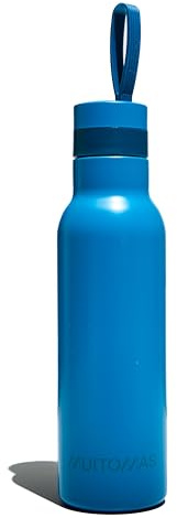 Muitomas Borraccia Termica 500ml, Leggera e Portatile in Acciaio, Design Elegante con Chiusura Ermetica, Colore Blu Ottanio