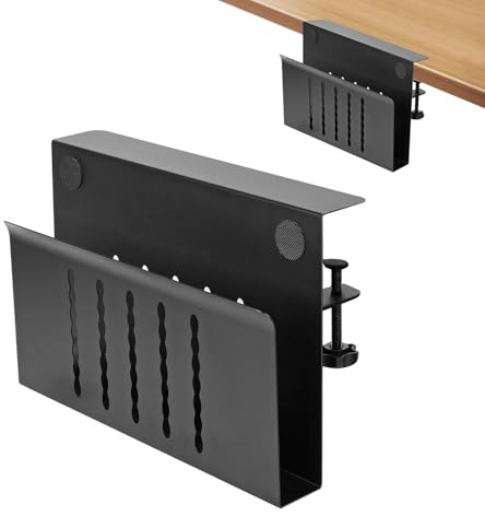 Abrazadera de soporte para laptop, estante de escritorio, soporte lateral de escritorio, soporte para computadora portátil, sin taladrar debajo del escritorio, abrazadera de aleación de aluminio