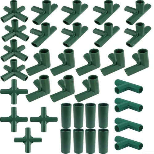 20 conectores de plástico para construcción de marco de invernadero de 16 mm, incluye accesorios de esquina de 3 vías, 4 vías y 5 vías, compatibles con estantes de jardín, soportes de flores para un