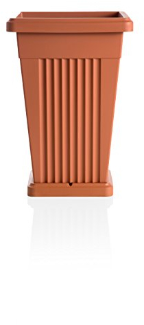 Bama 31906 Vaso Piramide con Sottovaso, Terracotta, 40x40x59 cm