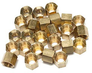 Sin Marca 1/4 Tuerca compresión de latón accesorio de latón compresión (25 piezas)