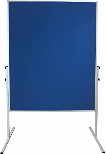 FRANKEN Moderationstafel X-tra!Line, doppelseitig, pinnbar, 120 x 150 cm, blau/Filz, einteilig, Pinnwand mit Standbeinen, CC-UMTF 03