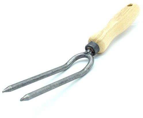4betterdays.com NATURlich leben! Rosengabel/Gartengabel mit Eschenholzgriff - Gabellänge: 14 cm - Qualitätsstahl - Gewicht: 0,3 kg - Handgeschmiedet in Deutschland