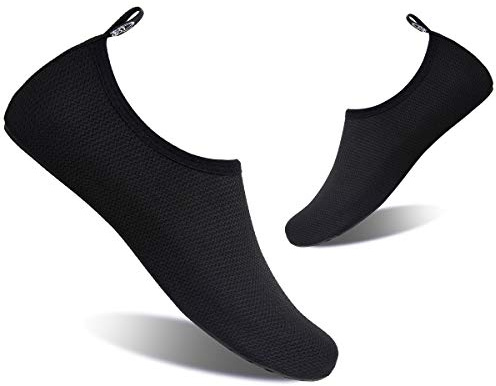 YALOX Water Shoes Women's Men's Outdoor Beach Swimming Aqua Socks Quick-Dry Barefoot Shoes Surfing Yoga Pool Exercise(XBL-Black,48/49EU), 14.5-15 Women/13-13.5 Men