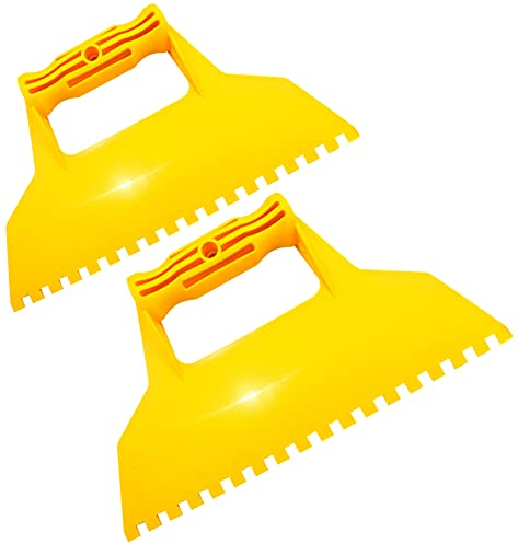 AERZETIX - Juego de 2 - Espátula dentada raspador llana de acabado mellado - 225mm - herramientas manuales para la construcción - albañilería/mampostería/yeso - C50030