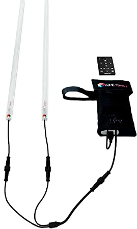 Lume1 Juego de 2 luces para sombrilla con mando a distancia, lámparas para sombrilla, lámparas para jardín, 2 tiras LED de color blanco cálido con 2700 Kelvin para una iluminación agradable, batería