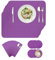 BESTORI Filz Tischset 6er Set, Waschbare Platzdeckchen Hitzebeständig Abwischbar Platzset mit Untersetzer und Bestecktaschen Violett 30x40cm