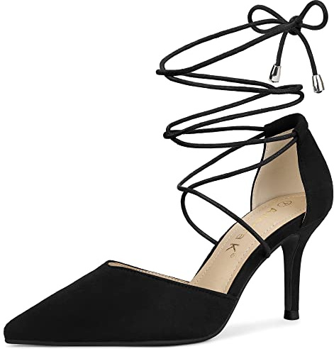 Allegra K Escarpins à Lacets pour Femmes Escarpins à Talons Aiguilles à Bout Pointu Noir 40