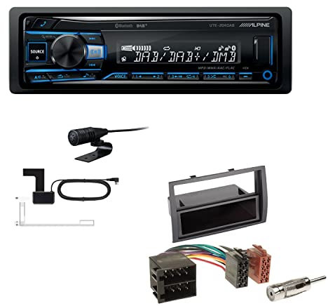 Alpine UTE-204DAB 1 DIN Autoradio DAB+ Bluetooth USB AUX-IN passend für FIAT Ducato 2006-2011 schwarz