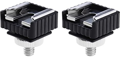 The Lord of the Tools 2 adaptadores de montaje de zapata para flash a agujero de rosca de 1/4 con adaptador de tornillo de trípode macho de 1/10.2 cm-20 macho a 1/10.2 cm-20 compatible con Canon