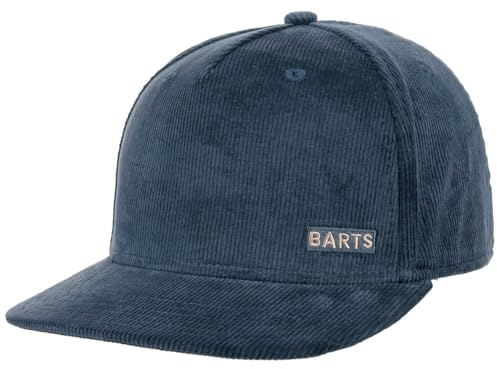 Barts Tenkan Flat Brim Keps i Manchestertyg Damer/Herrar - hatt basebollkeps bomullskeps Snapback, med skärm, foder Höst Sommar Vår Vinter Sommar-Vinter - One Size mörkblå