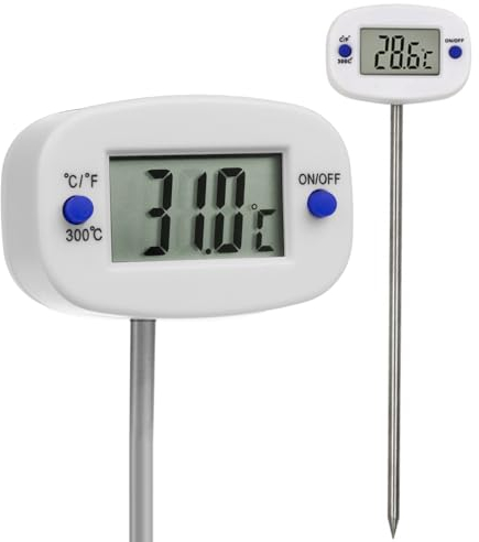 Green Blue GB382 Sonda per alimenti Termometro Lunghezza sonda 15 cm da -50 °C a ca. +300°C Termometro da Forno Carne Arrostire Vino BBQ Latte